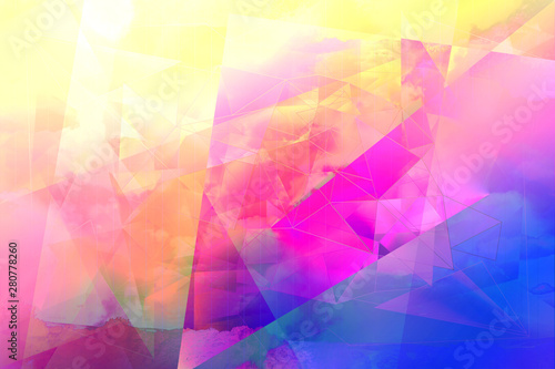 Bright, colorful, artistic, abstract, polygonal, triangles blue, fantasy, polygonal, geometirc high tech background.