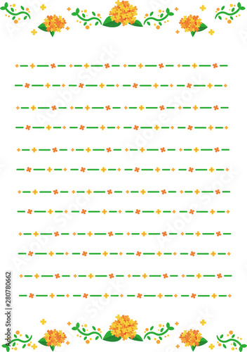 金木犀の便箋など装飾用枠素材
