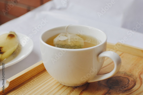 Green tea white Cup