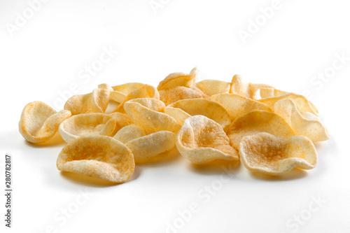 Photos Potatoes snack with pepper on isolated white background. Closeup