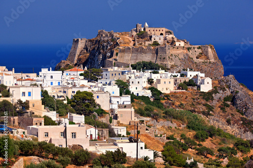 KYTHIRA ISLAND, GREECE. The Chora ("capital") of Kythira (or "Cythera") with its Venetian castle to the right on top of the hill. 