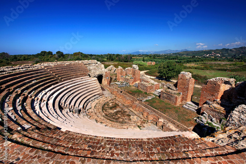 The Roman Odeon of Ancient Nikopolis  close to Preveza town, Epirus, Greece.