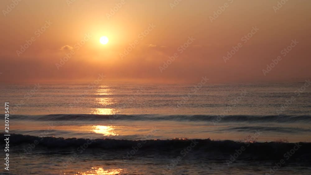 Beautiful Sunrise at the Black Sea with Water Waves Beautiful Sunrise at the Black Sea with Water Waves