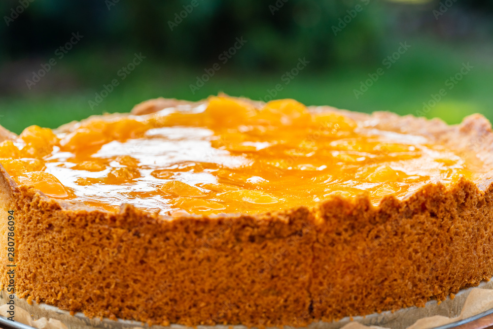 a homemade sour cream mandarin cake