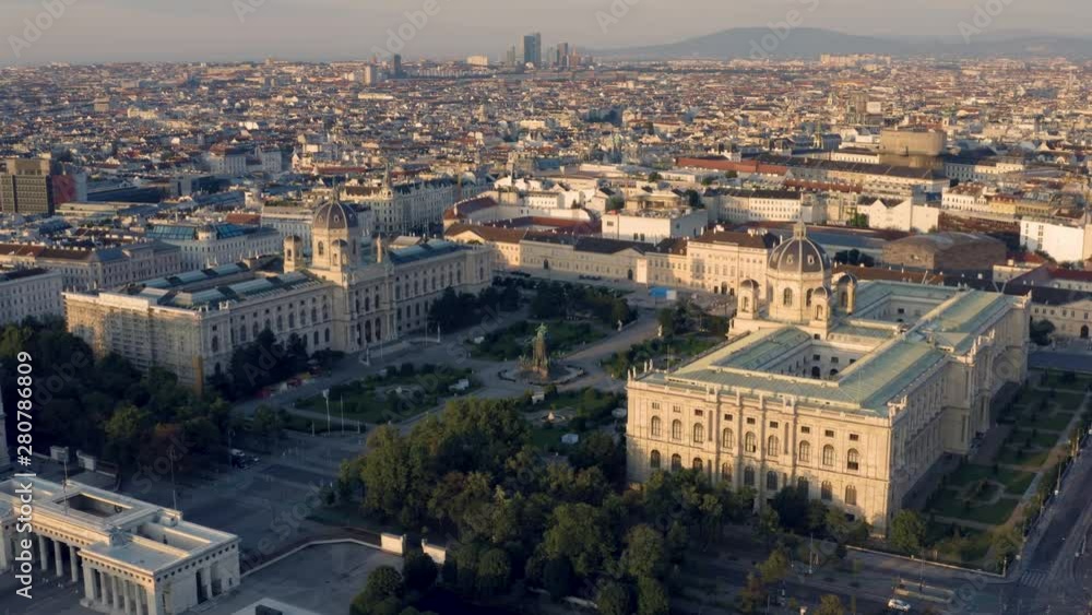 Aerial view of Maria-Theresien-Platz in Viena Aerial view of Maria-Theresien-Platz in Viena