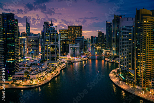 Dubai Marina at dusk photo