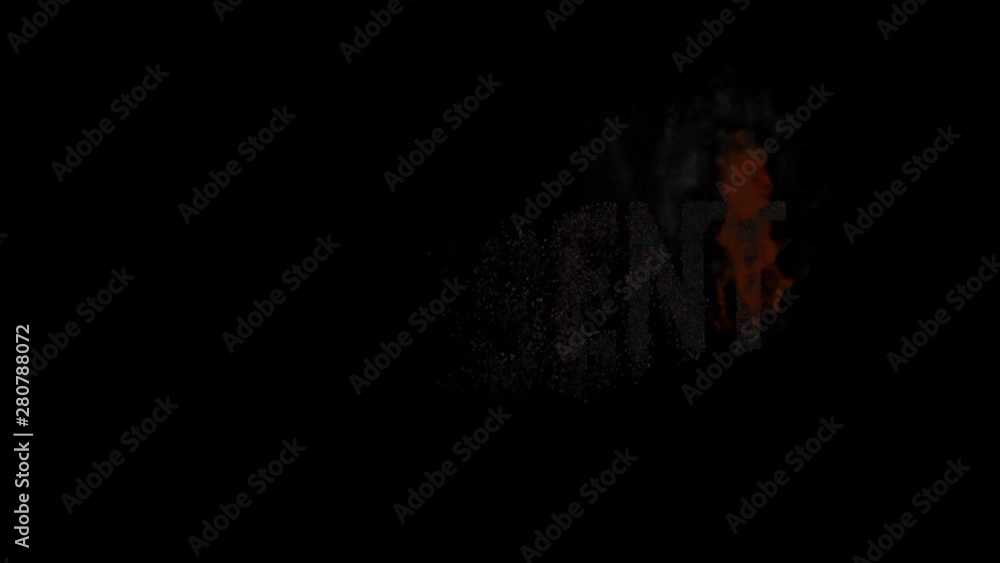 Burning text Present. Animated fire and smoke. Included alpha channel Burning text Present. Animated fire and smoke. Included alpha channel