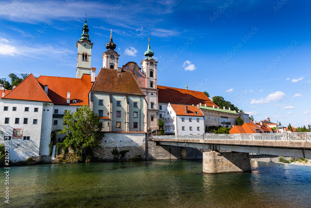 Steyr - a town in Austria. Steyr and Enns rivers.