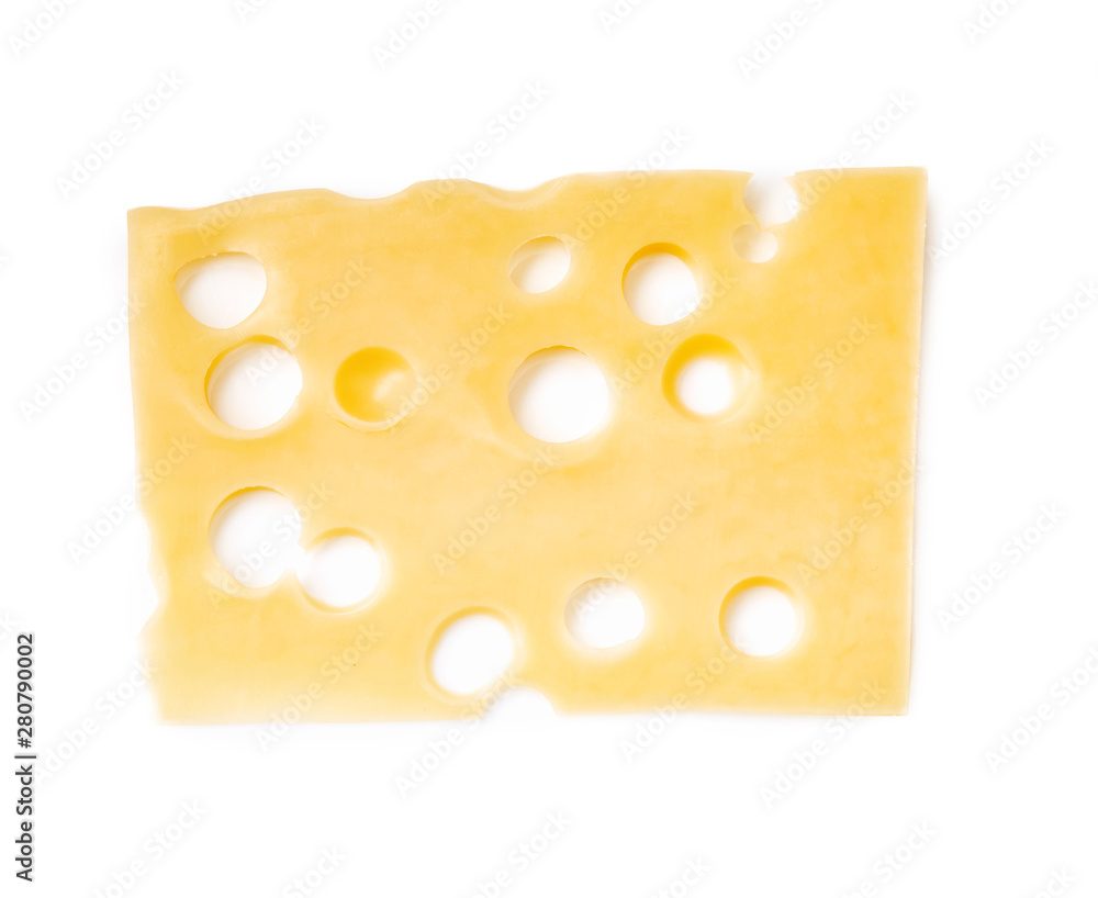 Slice of cheese isolated on white Slice of cheese isolated on white