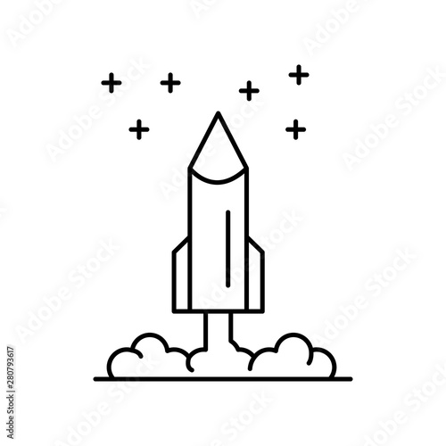 Space start up rocket line icon. Element of landscapes icon