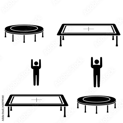 Trampoline icon, logo isolated on white background