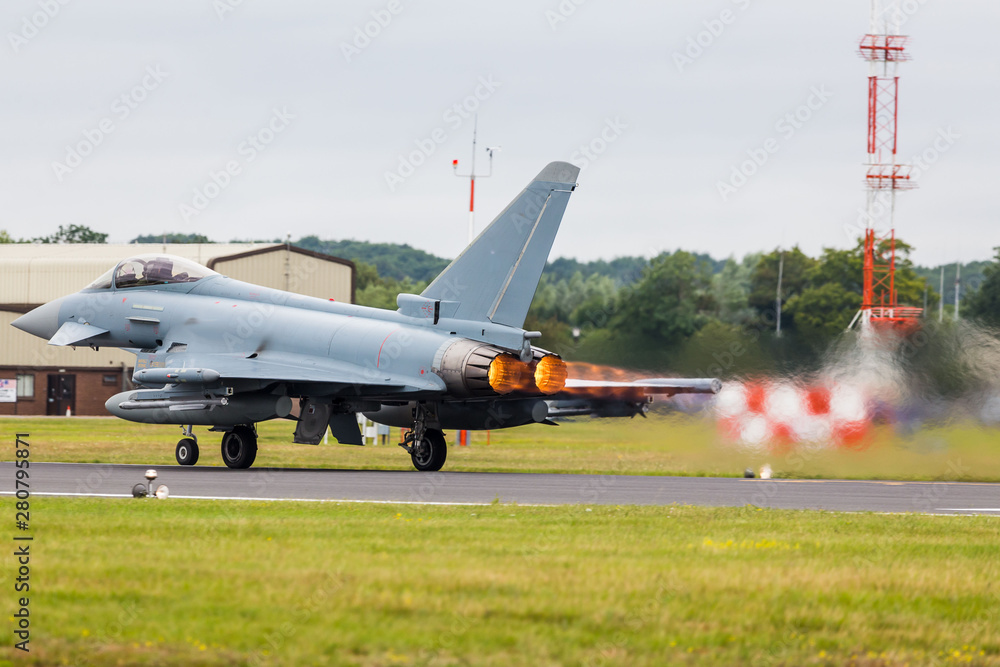 German Air Force EF2000 Typhoon captured at the 2019 Royal International Air Tattoo at RAF Fairford. German Air Force EF2000 Typhoon captured at the 2019 Royal International Air Tattoo at RAF Fairford.