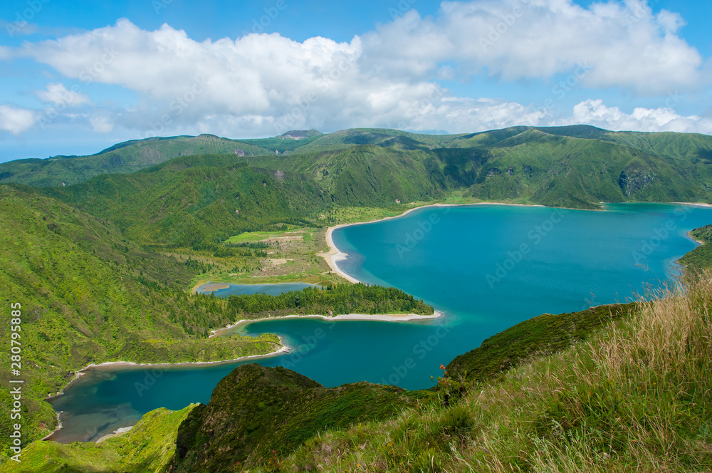 Lagoa do Fogo is located in São Miguel Island, Azores. It is classified as a nature reserve and is the most beautiful lagoon of the Azores