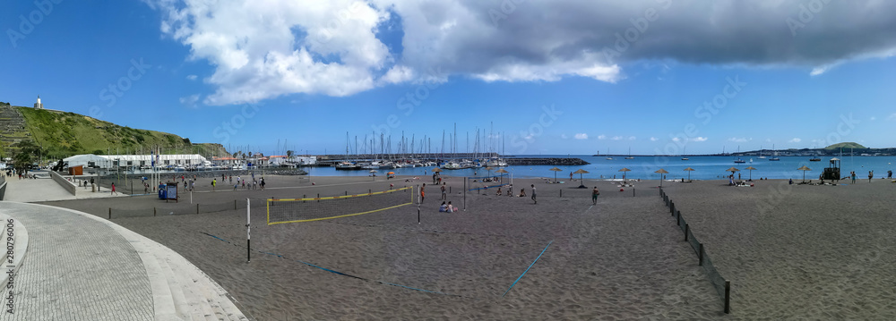 Praia da Vitória town on Sao Miguel Island in the Azores archipelago