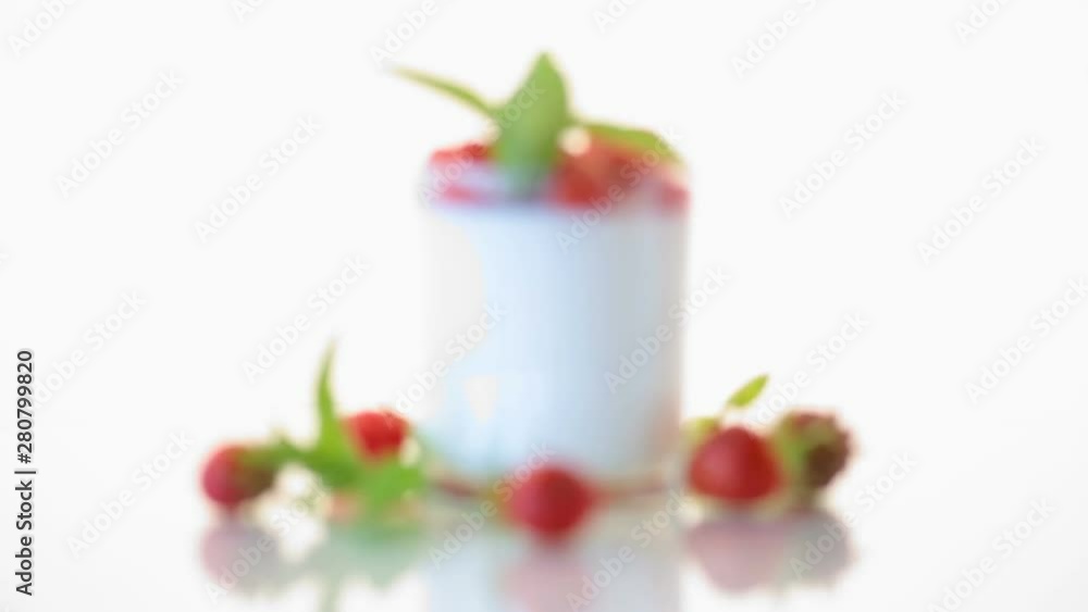 sweet homemade yogurt with fresh ripe strawberries sweet homemade yogurt with fresh ripe strawberries