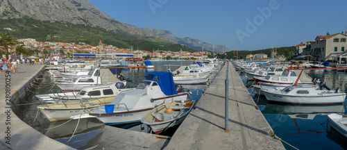  Panoramic view of in wharf in Makarska, Croatia on June 9, 2019. © Vitali