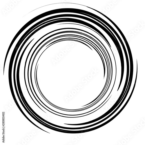 Sketchy / sketch circular circles. Spirally, swirly effect on circle design element