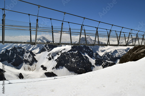 The Titlis Cliff Walk  pedestrian bridge at Mount Titlis in the Swiss Alps