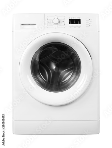 Home appliance - Front view Washing machine. Isolated