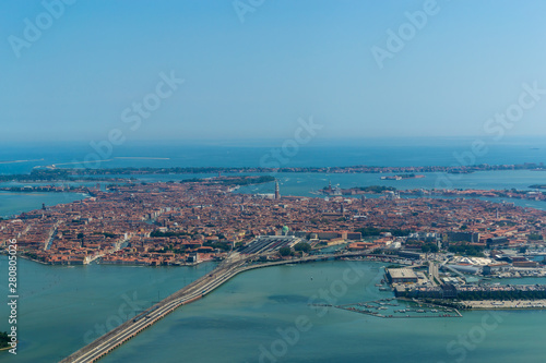 The panoramic bird s eye view of Venice  Italy.