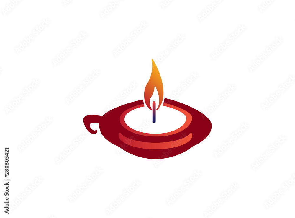 Candle wick wax for logo design illustration on a white isolated background Candle wick wax for logo design illustration on a white isolated background