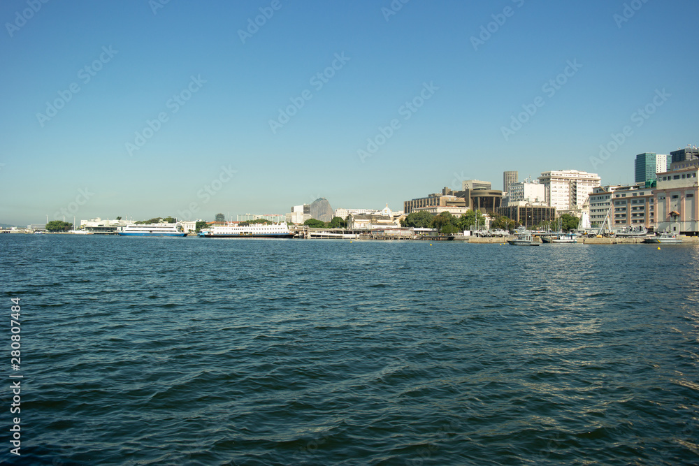 View of coastal city