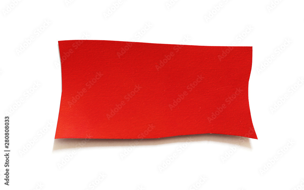 Ripped in red paper on white background, Copy space. Ripped in red paper on white background, Copy space.