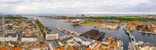 Photography Beautiful aerial panoramic view of the Copenhagen, Denmark