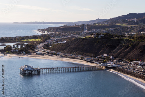 Aerial of historic Malibu P...
