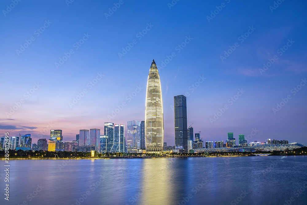 China Shenzhen Talent Park skyline night scenery China Shenzhen Talent Park skyline night scenery