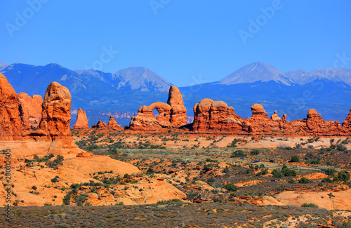 Scenic view of Arches national park