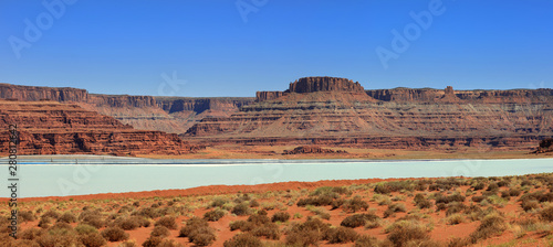 Potash ponds in Utah on the way to Canyon lands