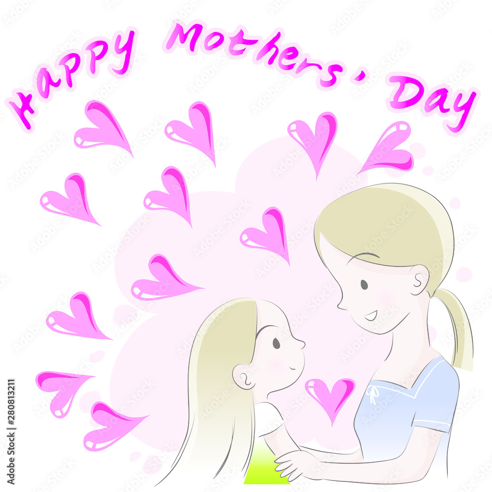 happy mothers day vector drawing