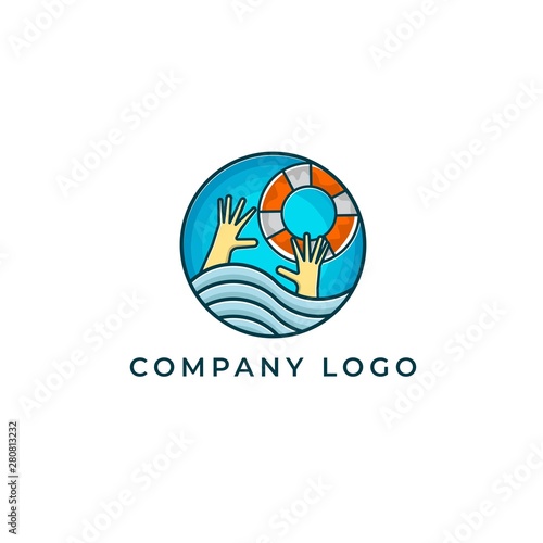 save with life buoys logo vector icon ilustration