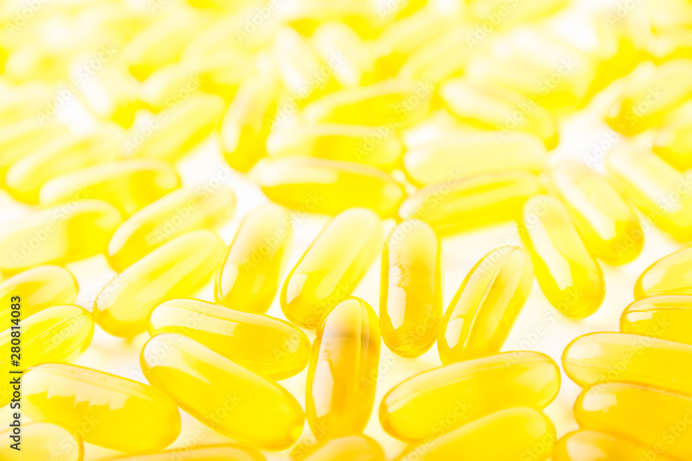 Vitamin, essential oils, dietary supplement yellow pills