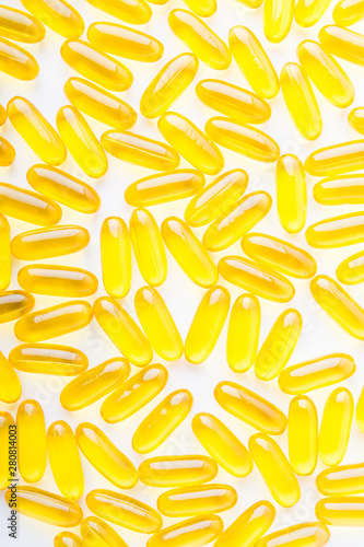 Vitamin, essential oils, dietary supplement yellow pills