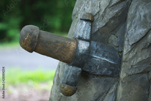 Excalibur alike sword in the stone