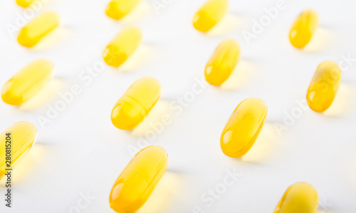 Vitamin, essential oils, dietary supplement yellow pills