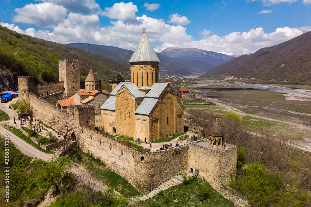 View of Ananuri Castle and the valley of the Aragvi River View of Ananuri Castle and the valley of the Aragvi River