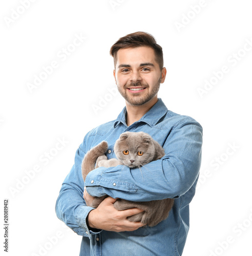 Young man with cute funny c...