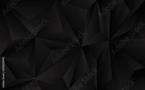 Abstract futuristic background with black polygon vector design. Dark triangle composition technology modern concept for use element cover, banner, poster, web, brochure, flyer, website, corporate