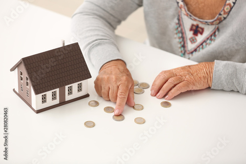 Elderly woman with figure o...