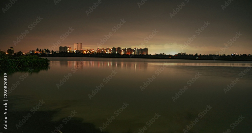 panorama of city at night