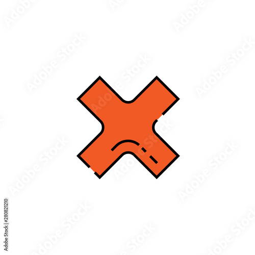 X cross line icon. Cancel sign. Multiply symbol. Vector illustration.
