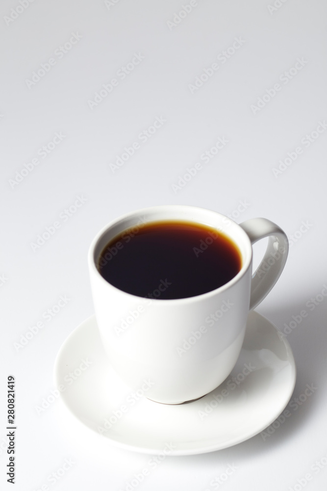 cup of coffee on bright gray background cup of coffee on bright gray background