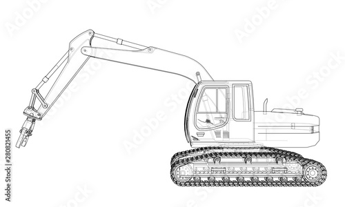 Outline sloopkraan concept. Vector
