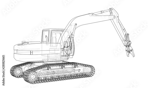 Outline sloopkraan concept. Vector