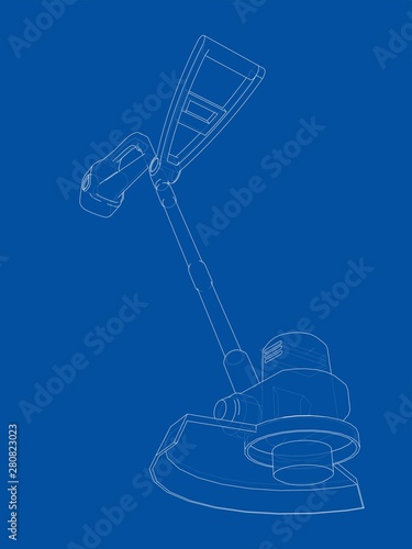 Outline trimmer grass cutter. Vector