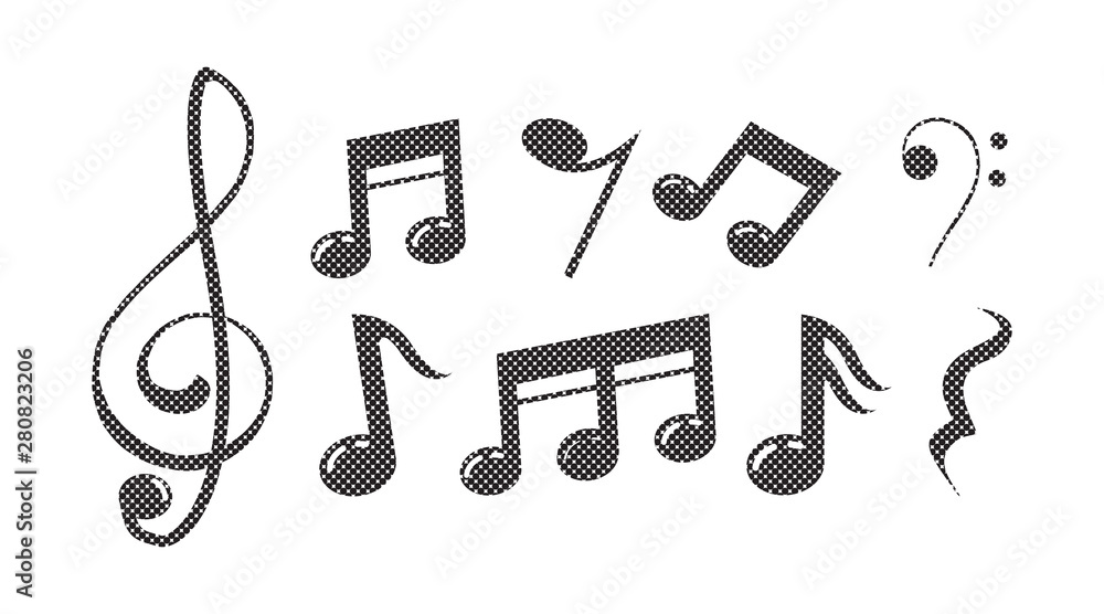 Obraz premium music scale logo design. music note sign or symbol. musical scale icons. illustration element vector