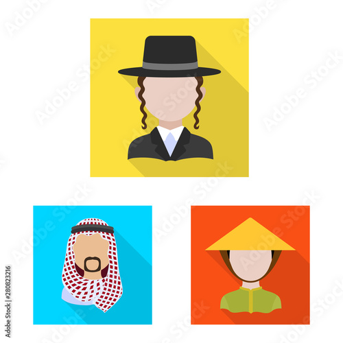 Vector design of nation and race icon. Set of nation and user vector icon for stock.